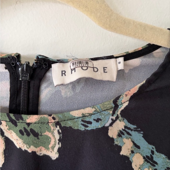 RHODE Camellia Vine Black Floral Pia Dress Size 8 - Picture 6 of 16